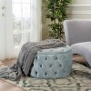 NicBex Ottoman Foot Rest with Buttons Stylish Footstools and Ottomans Round Upholstered Velvet Ottoman for Bedroom, Living Room - 2 of 4