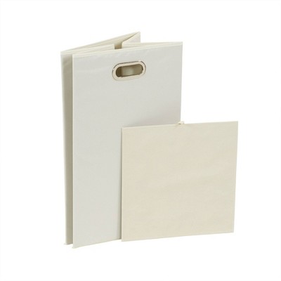 White Collapsible Laundry Hamper with Grommet Handles