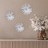 Brewster (Set of 3) Dande White Starburst Metal Wall Arts: Iron Sculptures, Modern Décor - 3 of 4