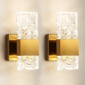 KAISITE Dimmable Crystal Wall Sconces Set of Two Modern Bathroom Vanity Light Fixtures - 1 of 4
