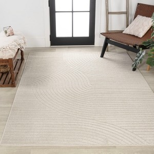 JONATHAN Y Skagen High-Low Minimalist Curve Geometric Indoor/Outdoor Area Rug - 1 of 4