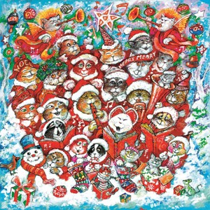 Sunsout Cat Chorus Christmas 500 pc Christmas Jigsaw Puzzle 21846 - 1 of 4