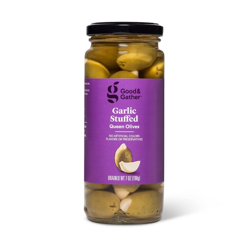 Garlic Stuffed Queen Olives - 7oz - Good &#38; Gather&#8482;, 1 of 5