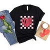 Simply Sage Market Women's Love Heart Checkered Short Sleeve Graphic Tee - 3 of 4