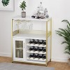 GustoWave Small Bar Cabinet, Modern Liquor Cabinet with Adjustable Wine Rack & Storage Shelves for Home - 3 of 4