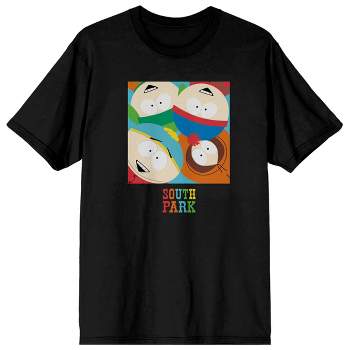 South Park Square Art Crew Neck Short Sleeve Black Men's T-shirt