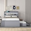 PAGED Full Size Platform Bed Modern Pine Bed Frame with Trundle, Storage Headboard and 3 Drawers for Bedroom - 2 of 4