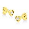 Haus of Brilliance 10K Yellow Gold Plated Silver 1/10 Cttw Diamond Stud Earrings - 3 of 4