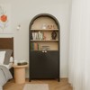 FONTOI 61" Arched Shaped Storage Cabinet with Dedicated Storage, 5-Tier Open Storage Organizer for Library, Bedroom, Black, 11.81"*61.22"*26.77" - 4 of 4