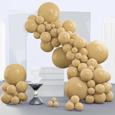 PartyWoo Balloons Tan Light Brown Neutral Boho Coffee 18 12 10 5 Inch 140 pcs