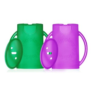 Flipping Holder Food Pouch Holder No Squeeze, flips over to hold drink boxes and juice pouches, easy grip handles and lid (2-Pack) - 1 of 4