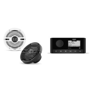 Fusion MS-RA60 Source Unit w/ Clarion CMS-651-CWB 6.5-inch Coaxial Marine ( Includes White & Black Classic Grilles) - 1 of 4