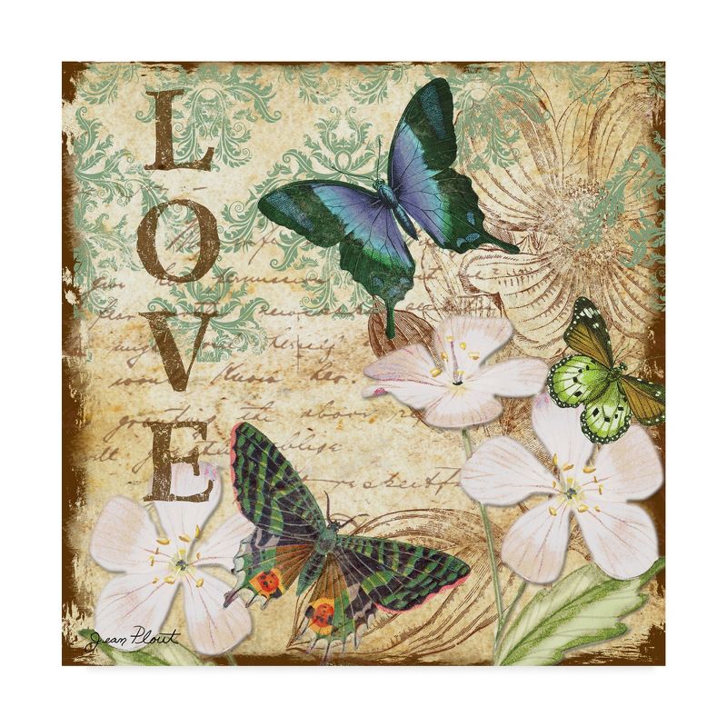 Trademark Fine Art -Jean Plout 'Inspirational Butterflies Love' Canvas Art, 2 of 4