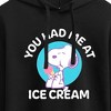 Women's - Peanuts - You Had Me At Ice Cream Cropped Graphic Hoodie - 2 of 4