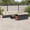 vidaXL 12 Piece Patio Sofa Set with Cushions Black and Cream - With Table - 2 of 4