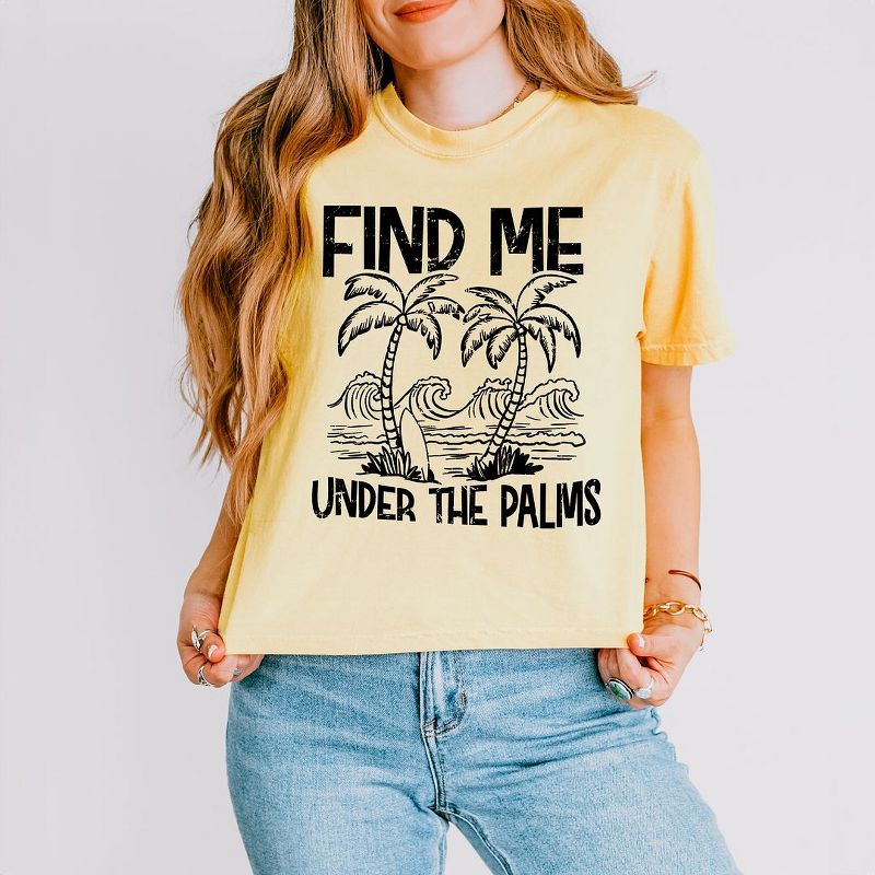 Simply Sage Market Women's Find Me Under The Palms Relaxed Fit Cropped Tee, 3 of 4