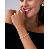 14K-18K Gold Plated Simulated Diamonds Bezel Set Tennis - Round Pear Heart Statement Bride Gold Bracelet Stack - Sizes 6.5-7.5 Inch - 3 of 4