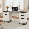 Garvee 59" Farmhouse Executive Desk, Home Office Desk with File Drawer and Storage Cabinet, Computer Table with 3 Drawers for Work and Study - 3 of 4