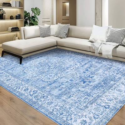 Vintage Area Rug Bedroom Rug Machine Washable Living Room Floor Carpet
