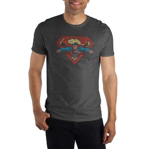 Superman Flying Out Of Logo Men's T-Shirt Tee Shirt - 1 of 1