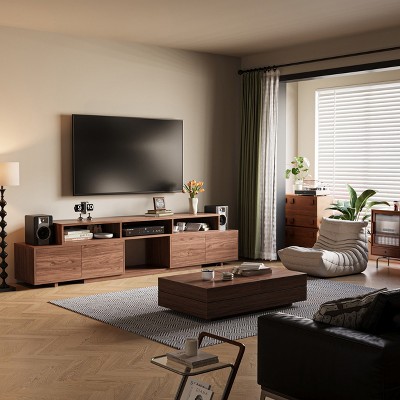 Etelifrank 62.99"-94.5" Expandable TV Stand With Smart Storage-Wood TV Console Media Cabinet