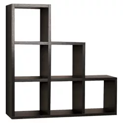 19" x 5" Stepped Six Cube Wall Shelf Black - Danya B.