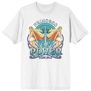She-Ra Princess Of Power Character Side-View With Sword Crew Neck Short Sleeve Adult White T-shirt - 1 of 3