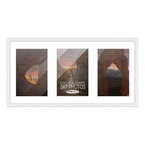 PosterPalooza | White Finish Collage Frame - White Mat, 20 Frame Sizes to Choose From, UV Acrylic - 1 of 4