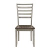 Asian Hardwood Ladderback Side Chair (Set of 2) with Shaped Seat and Smoky Alabaster & Honey Finish - 2 of 3