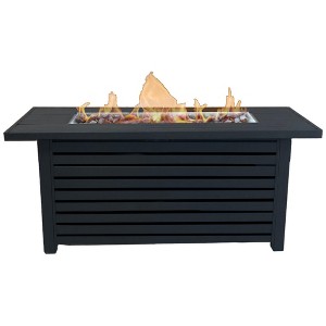 Mondawe Steel Rectangle Propane/Natural Gas Outdoor Fire Pit Table with Lid - 1 of 4