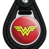 Wonder Woman Classic Logo Black Leather Keychain - 3 of 4