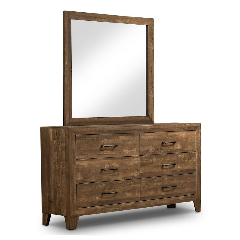 2pc Quail Transitional Dresser and Mirror Set Rustic Light Walnut - HOMES: Inside + Out, 1 of 6