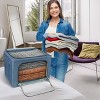 Sorbus 2 Pack Jumbo Foldable Storage Box - Metal Frame, Oxford Fabric with Clear Window & Handles - for Bedding Linen, Clothing & More - 3 of 4