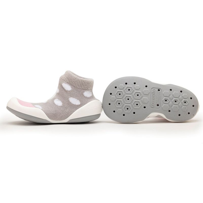 Komuello Baby  Girl First Walk Sock Shoes Dots & Stripes, 3 of 9