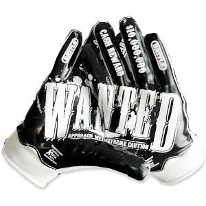 Battle Sports Wanted Doom Football Receiver Gloves - Black/White - 1 of 2