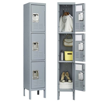 66" Metal Locker Storage Cabinet, Employees Metal Locker with Door, Lockable File Cabinet, Storage Locker for School Gym Home Office Garage