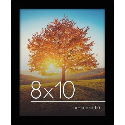 Americanflat 8x10 Picture Frame with Shatter-Resistant Glass - Gallery Style Frame with Engineered Wood - Signature Collection - Black
