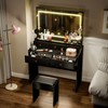 COMHOMA Makeup Vanity Desk with Mirror and Lights, Vanity Table and Chair Set, 5 Drawers, 3 Color Modes - 2 of 4