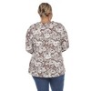 Womens Plus Pleated Long Sleeve Floral Print Blouse - White Mark - 3 of 4
