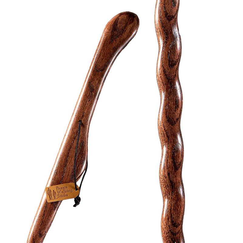 Brazos Twisted HitchHiker Red Oak Wood Walking Stick 58 Inch Height, 2 of 4