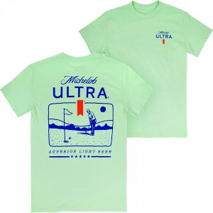 Mens Michelob Ultra Golf Putting Green Colorway Front & Back Print T-Shirt - 1 of 4
