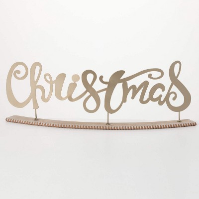 Sullivans Gold Metal Christmas Tabletop Sign