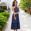 Anna-Kaci Women's Polka Dot Halter Neck Tiered Midi Dress with Elastic Waist for Casual Looks - 4 of 4