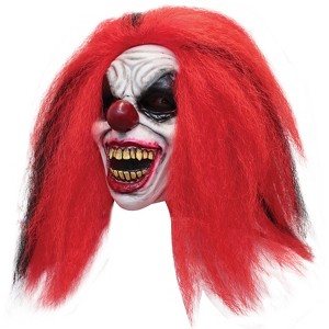 Ghoulish Mens Red-haired Laughing Clown Costume Mask -  - Red - 1 of 1