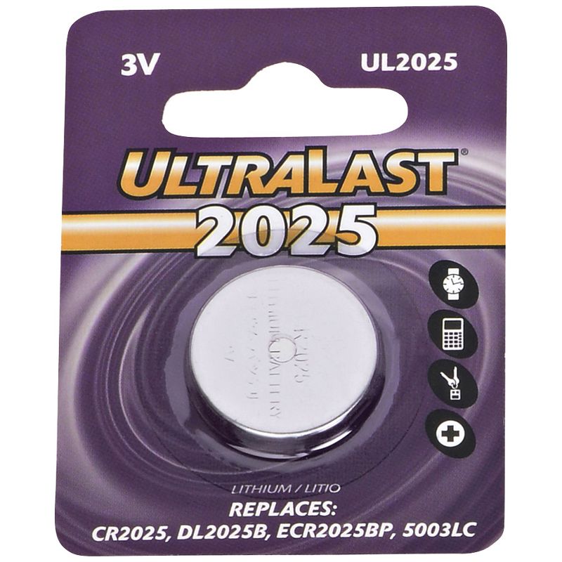 Ultralast® UL2025 CR2025 Lithium Coin Cell Battery, 1 of 2