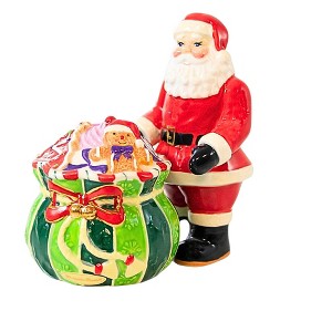 Christopher Radko 4.5 Inch Splendid Santa Salt & Pepper Set Home For The Holiday Salt And Pepper Shakers - 1 of 3