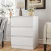 CIPACHO White 3-Drawer Handle-Free Dresser - Modern Wooden Tall Nightstand for Bedroom - 3 of 4