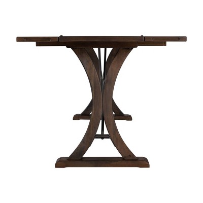 Transitional Farmhouse Acacia Wood 36"x60" Extendable Dining Table