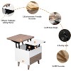 Modern Multi-Functional Coffee Table with Storage Drawers Hidden Compartment Tea Table for Living Room Reception Room White+Walnut - 4 of 4