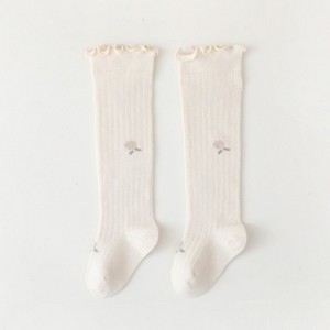 MyKids-Usa Baby Solid Color Wooden Ear Design Over Knee Socks In Autumn - 1 of 4